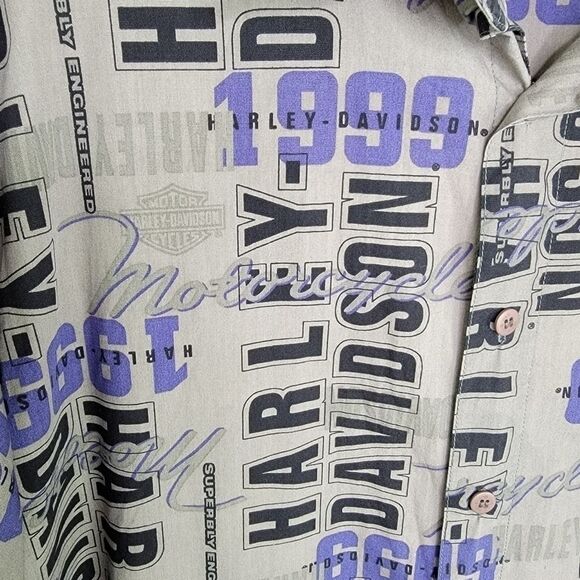 Vintage 90s Harley Davidson button down shirt size xl - Picture 2 of 6